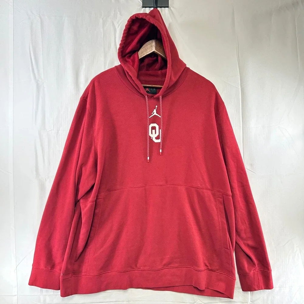 Jordan Oklahoma Sooners OU Hoodie Men 2XL Red Jumpman Pullover CZ5199-613